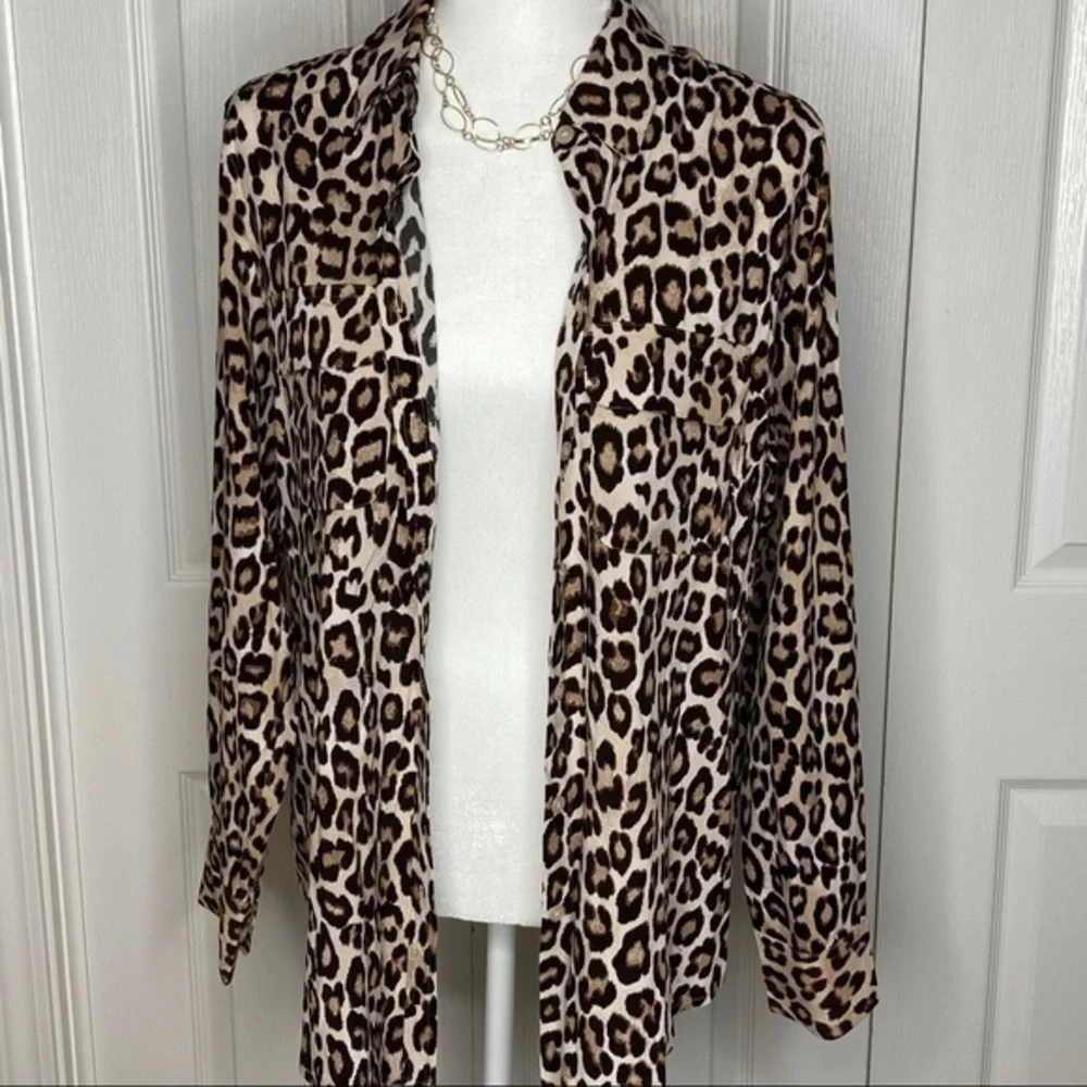 Chico’s Animal Cheetah Print Blouse - Picture 1 of 8